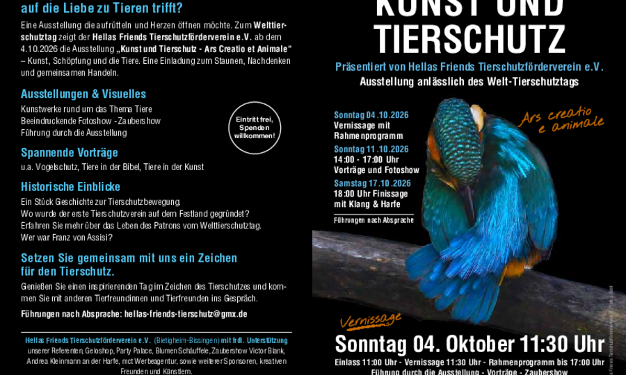 Ausstellung: Kunst und Tierschutz - Ars, Creatio et Animale